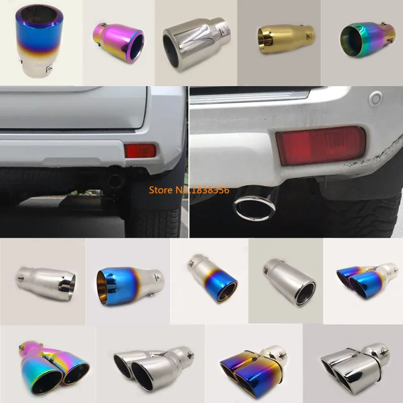 

For Toyota Prado FJ150 20017 2018 car stainless steel muffler exterior end tail pipe outlet dedicate exhaust tip tail frame 1pcs