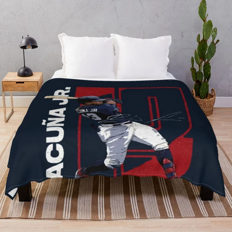 

Copy Of Ronald Acuna Jr Carton Blanket Veet Spring/Autumn Portable Throw Thick blanket for Bedding Home Camp