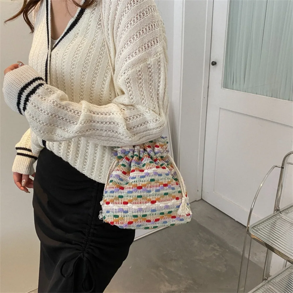 Тканевая сумка-Кроссбоди на шнурке в Корейском стиле