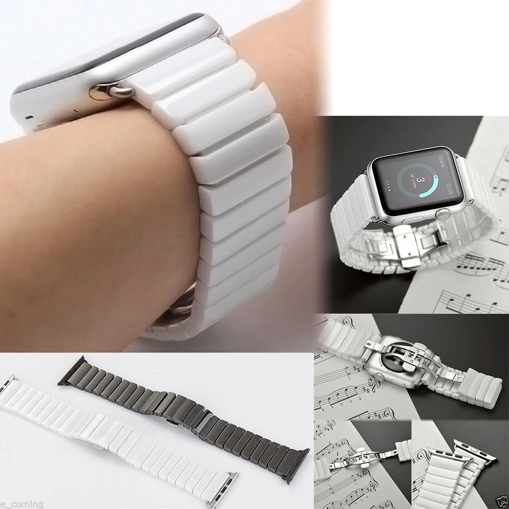 Ceramic Watch Strap for Apple Watch Band 49mm 45mm 41mm 44mm 40mm 42mm Smart Bracelet Wristband for iWatch Ultra 8 7 6 5 4 3 SE