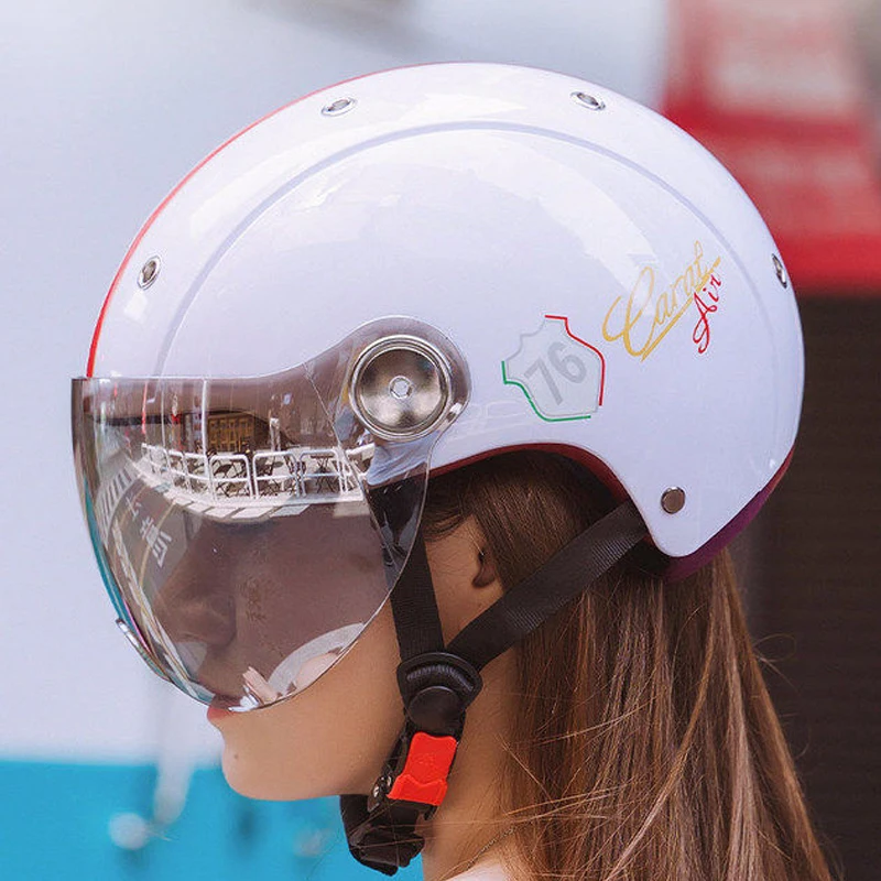 Motorcycle Helmet Men Women Retro Vintage Biker Scooter Half Open Face Moto Casco Capacetes Motorbike Visor |