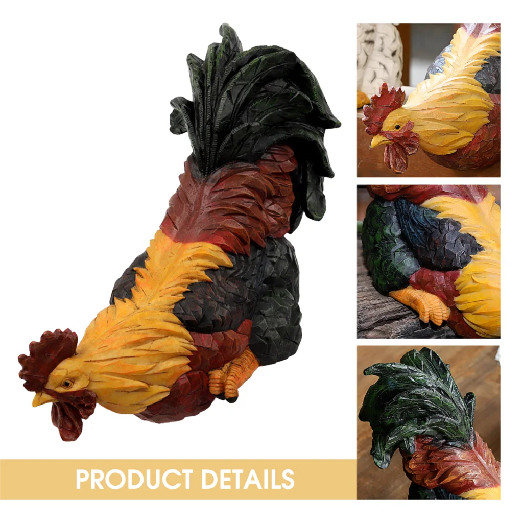 Статуэтка забавная для цыплят и сада каучуковая фигурка петуха декоративное