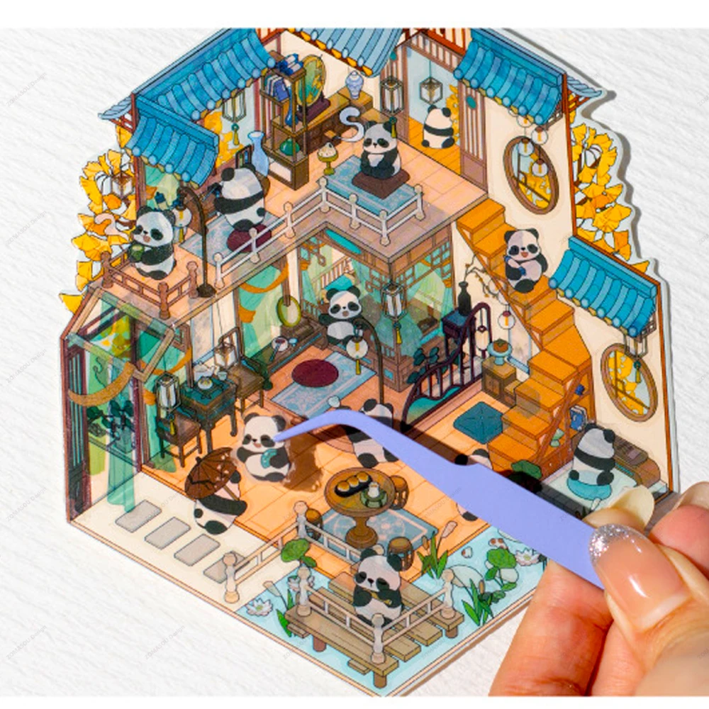 Милая Крестьянская Китайская Миниатюрная Сцена 3D Наклейки Сделай Сам