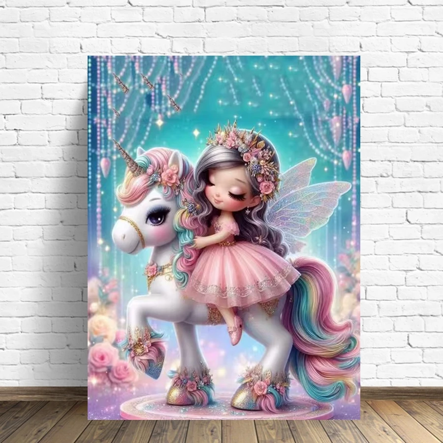 Милый Ангел Эльф Единорог Девушка Искусство украшения дома Подарок 5D DIY AB Набор
