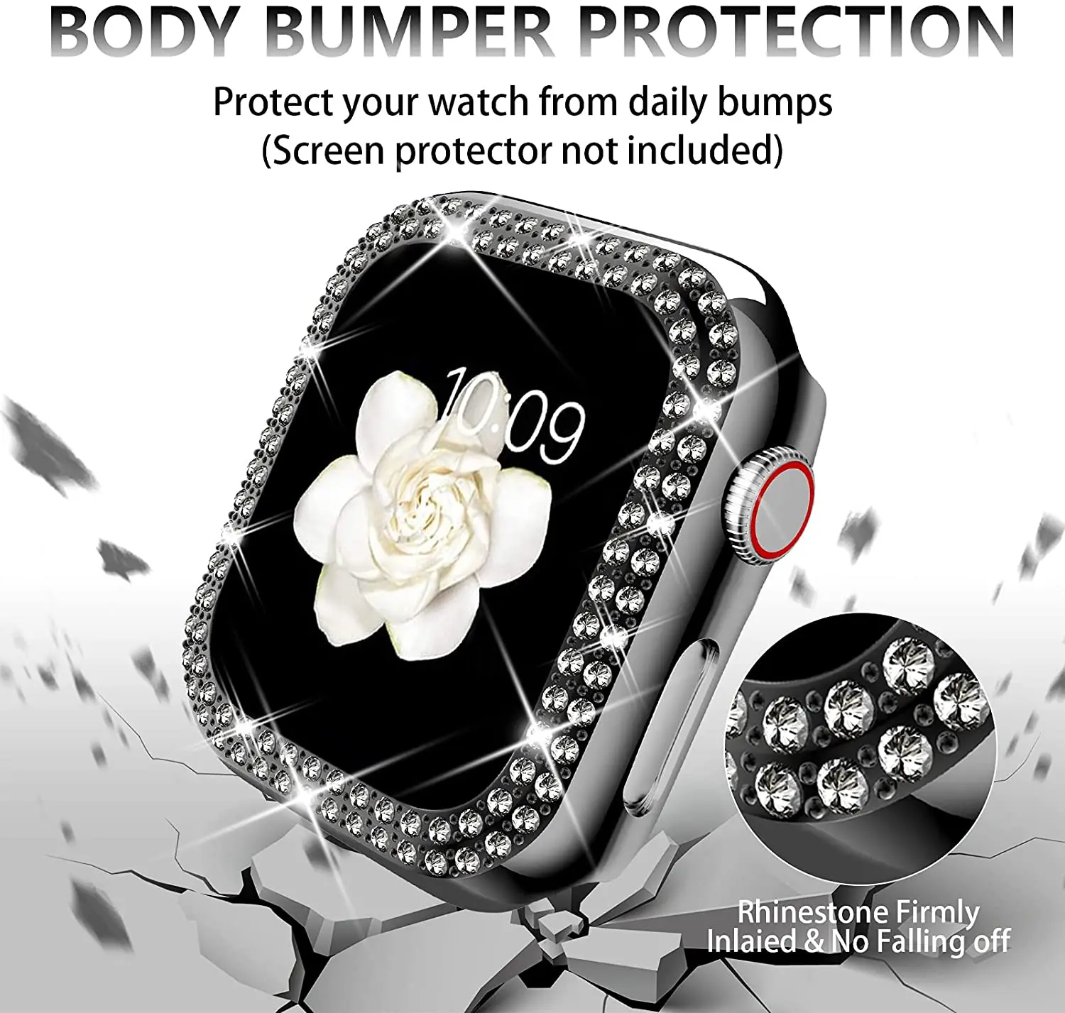 Чехол защитный Алмазный для Apple Watch Series 7 41 мм 45 аксессуары iWatch 6 SE 5 4 3 38 42 40 44 |
