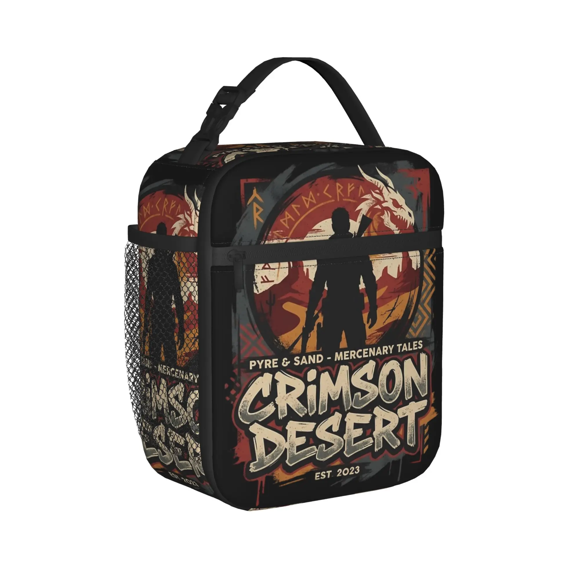 Фото Термосумка-холодильник Kliff Crimson Desert Greymane Leader Action Hero для обедов, ланч-бокс, сумка-тоут для колледжа, уличная сумка для еды №2