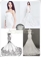 new fashion salomon appliques vestido de noiva renda 2020 sexy long bridal gown romantic mermaid mother of the bride dresses