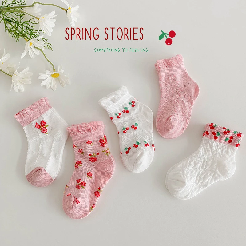 

5 Pairs/set Baby Socks Newborn Boys Girls Socks Kids Cotton Cute Bear Animal Polka Dot Spring Autumn Children Tube Sock 0-8Y