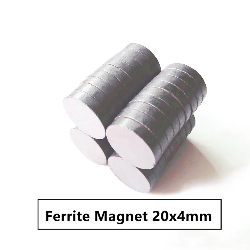 

100PCS/LOT Ferrite Magnet 20*4 Y30 Disc Permanent MAGNET 20x4 Black Round Speaker Magnets 20 x 4 mm