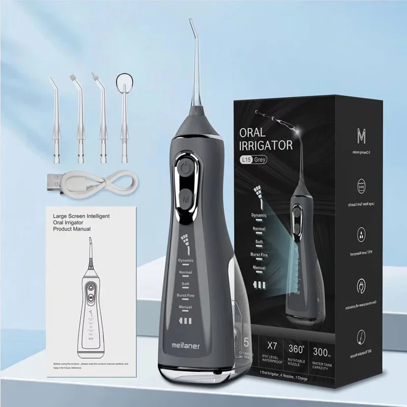 

Portable Water Flosser Dental Oral Irrigator Pick 5 Modes 360° Rotated Jet For Cleaning Teeth Thread Floss Mouth Washing Machine