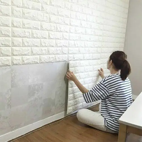 

Self Adhesive 3D Brick Wall Stickers Stone Living Room Decor Foam Waterproof Wall Covering Wallpaper Home TV Background Kid Room