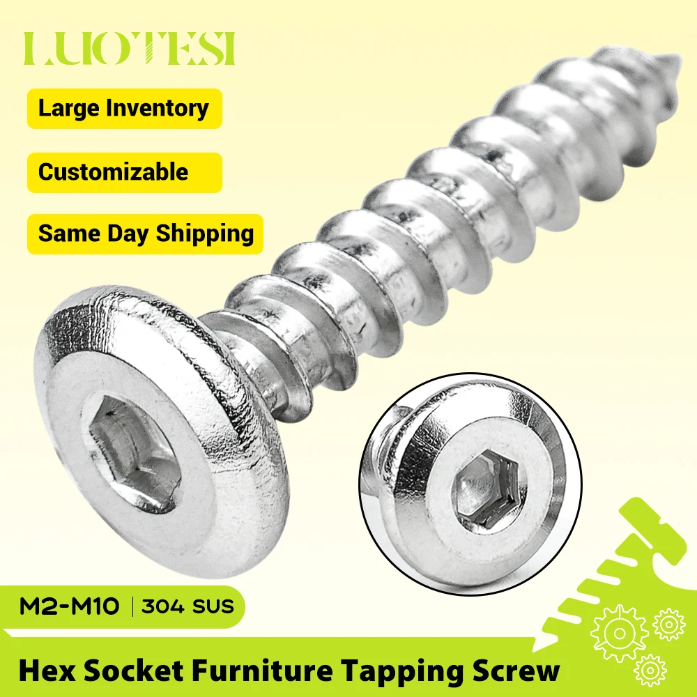 

Саморезы LUOTESI Hex Socket Flat Round Head 304 Stainless Steel M2-M10