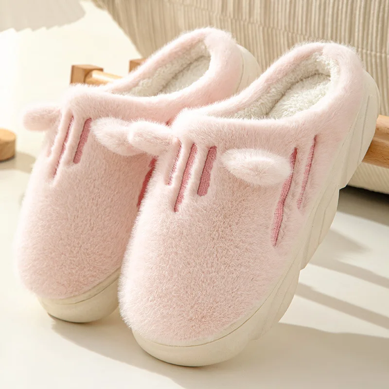 

Cotton Slipper for Women Winter Autumn Plush Comfy Warm Indoor Lint Lady Girls Shoes Slides Slippers Female Flurry Shoes