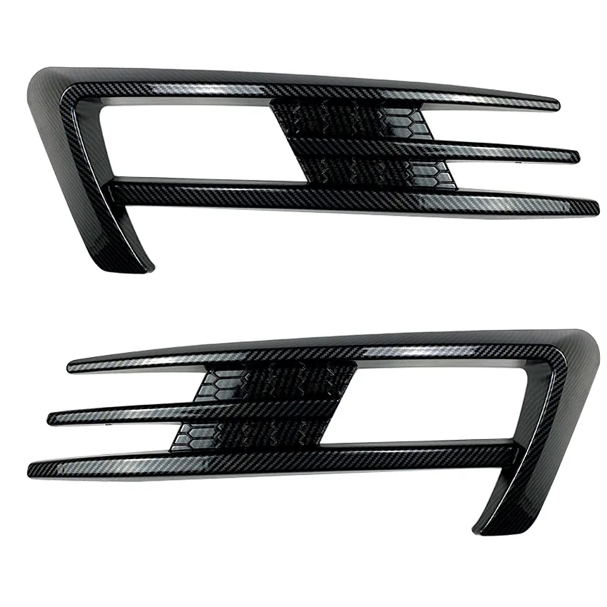 

For Golf 7 MK7 2014 2015 2016 2017 Front Bumper Fog Light Grilles Fog Lamp Eyebrow Cover Trim Carbon Fiber Pattern