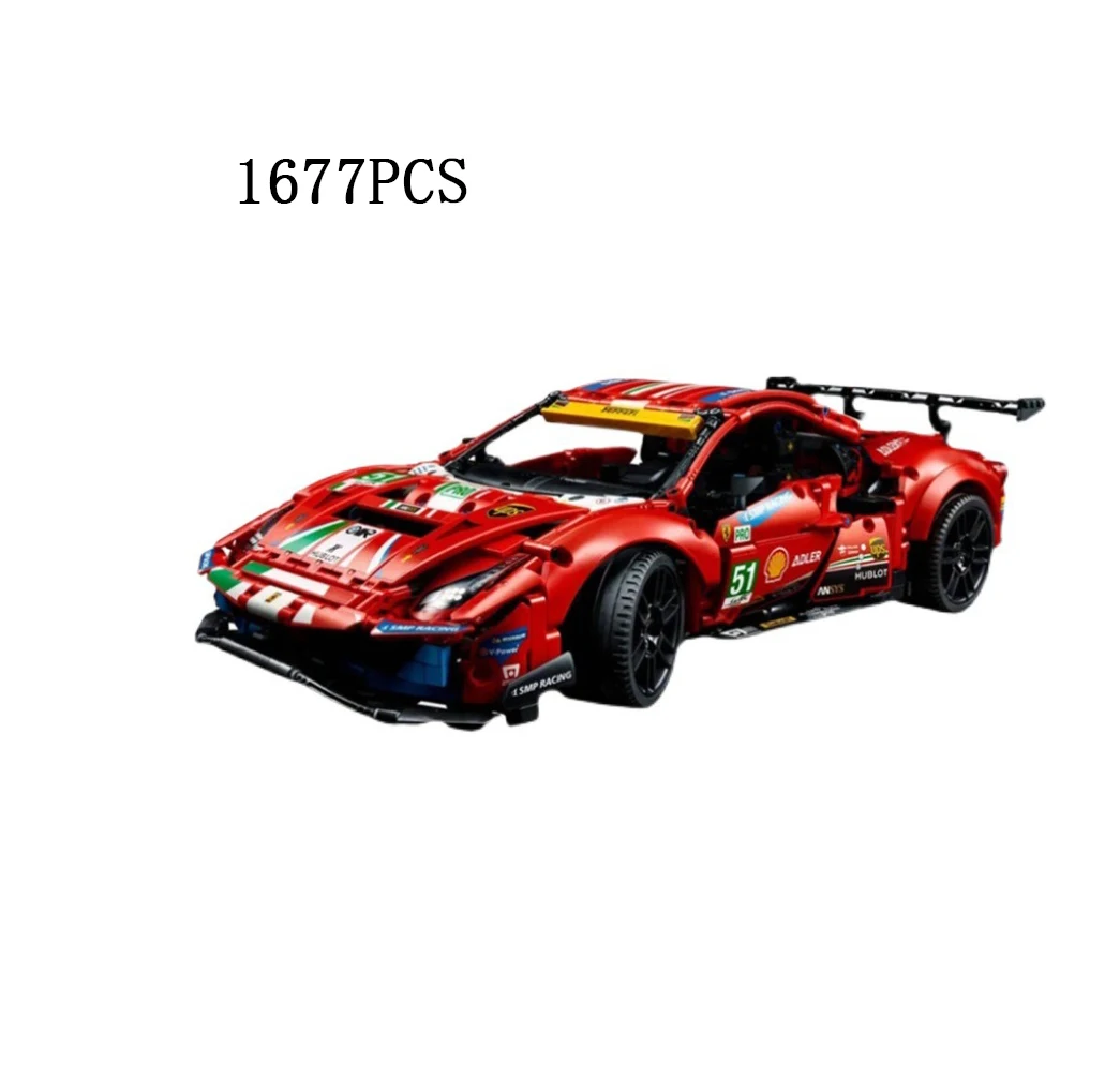 Конструктор сделай сам из 1677 блоков город технические гонки 488 спортивный