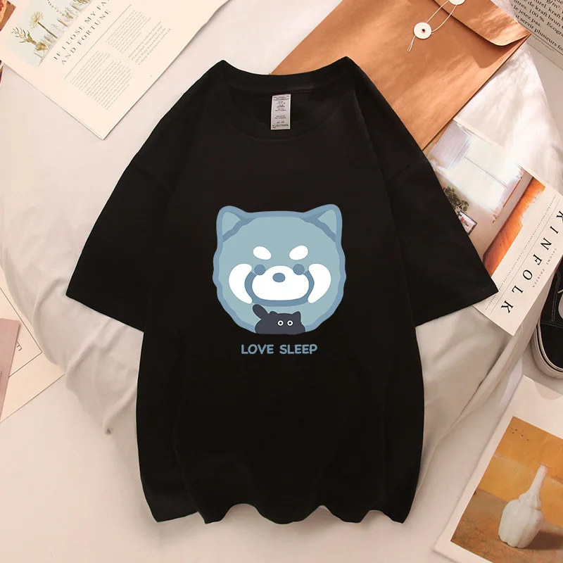 

Пуловер в стиле Харадзюку, рубашка для девочек, милые топы, уличная одежда, одежда для пары, женские корейские модные футболки Y2k, женская футболка с милым котом и домашним животным