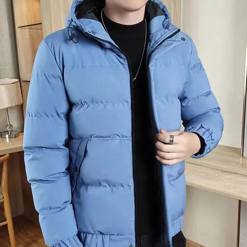 New imitation silk down cotton suit men Korean version slimming thick warm cotton-padded coat coat hooded short cotton-padded ja