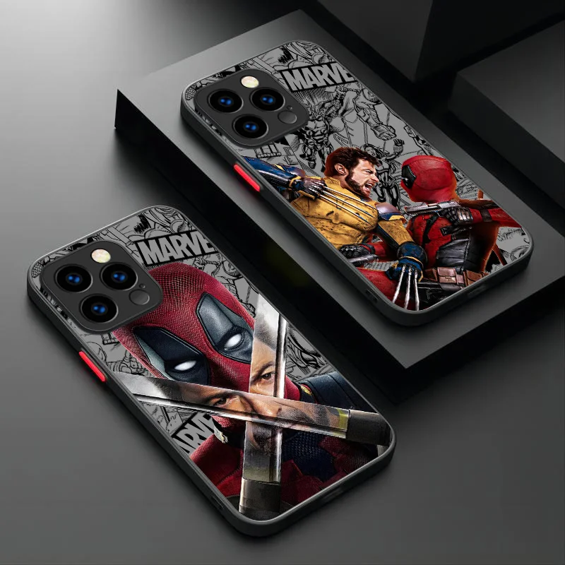 Чехол с росомахом Marvel Дэдпул для iPhone 15 14 13 12 11 Pro Max mini X XR XS 7 8 6 Plus SE 2020