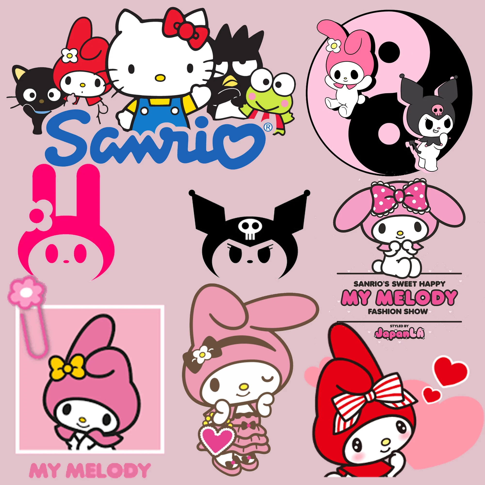

Sanrio MyMelody kuromi Patch on Clothes Heat Transfer Stickers Iron-on Transfers for Clothing Patches DIY Patch Appliqued Decor