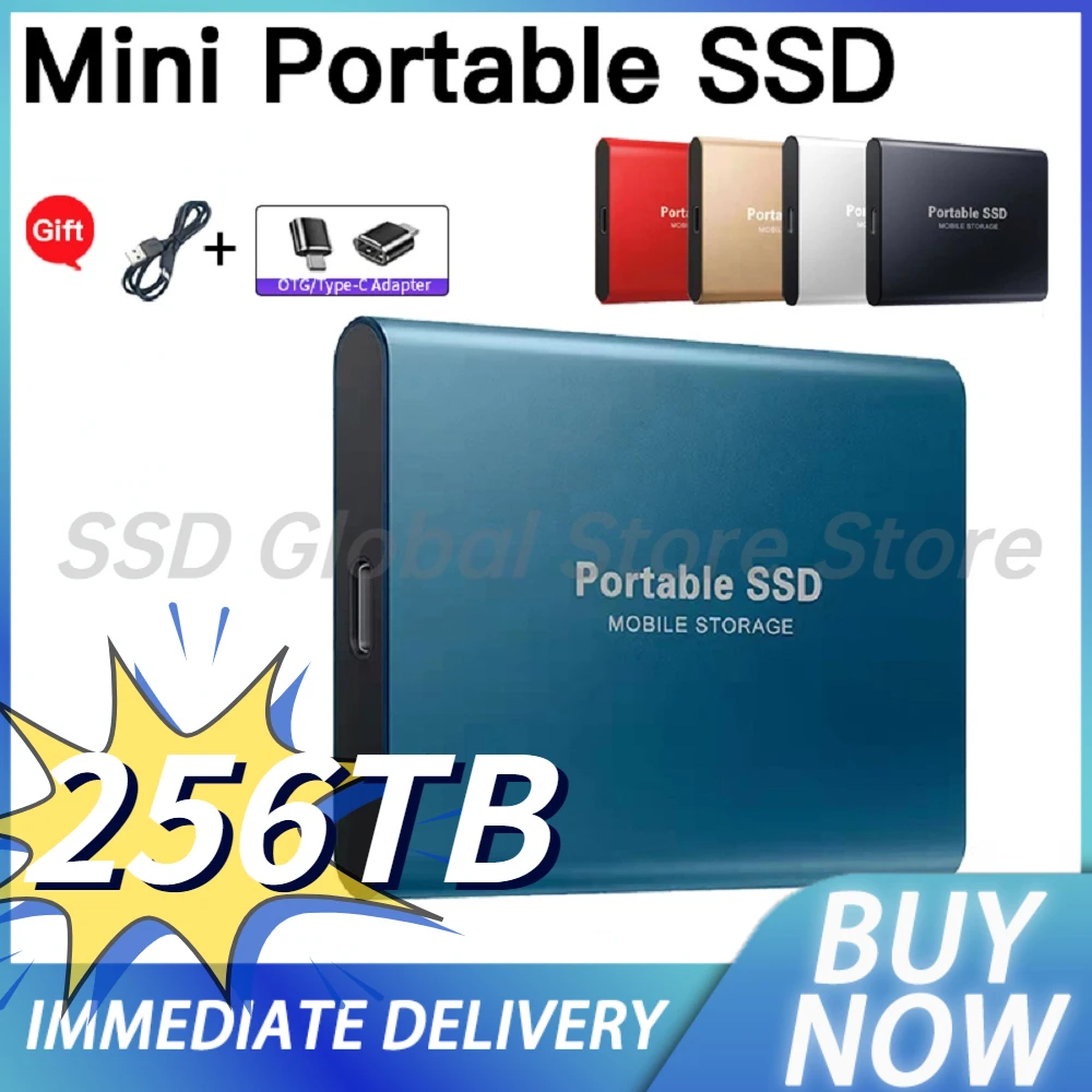 

Original External Hard Disk 2TB Mini Portable SSD USB 3.1 Type-C High Speed External Hard Drive Storage Decive for Laptop Mac