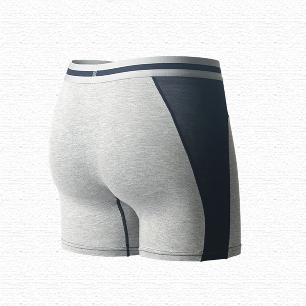 Men Trunks Modal Hip Lift Underwear Bulge Pouch Boxer Long Leg Panties Sport Middle-Waist Shorts Slip Homme Cuecas Underpants