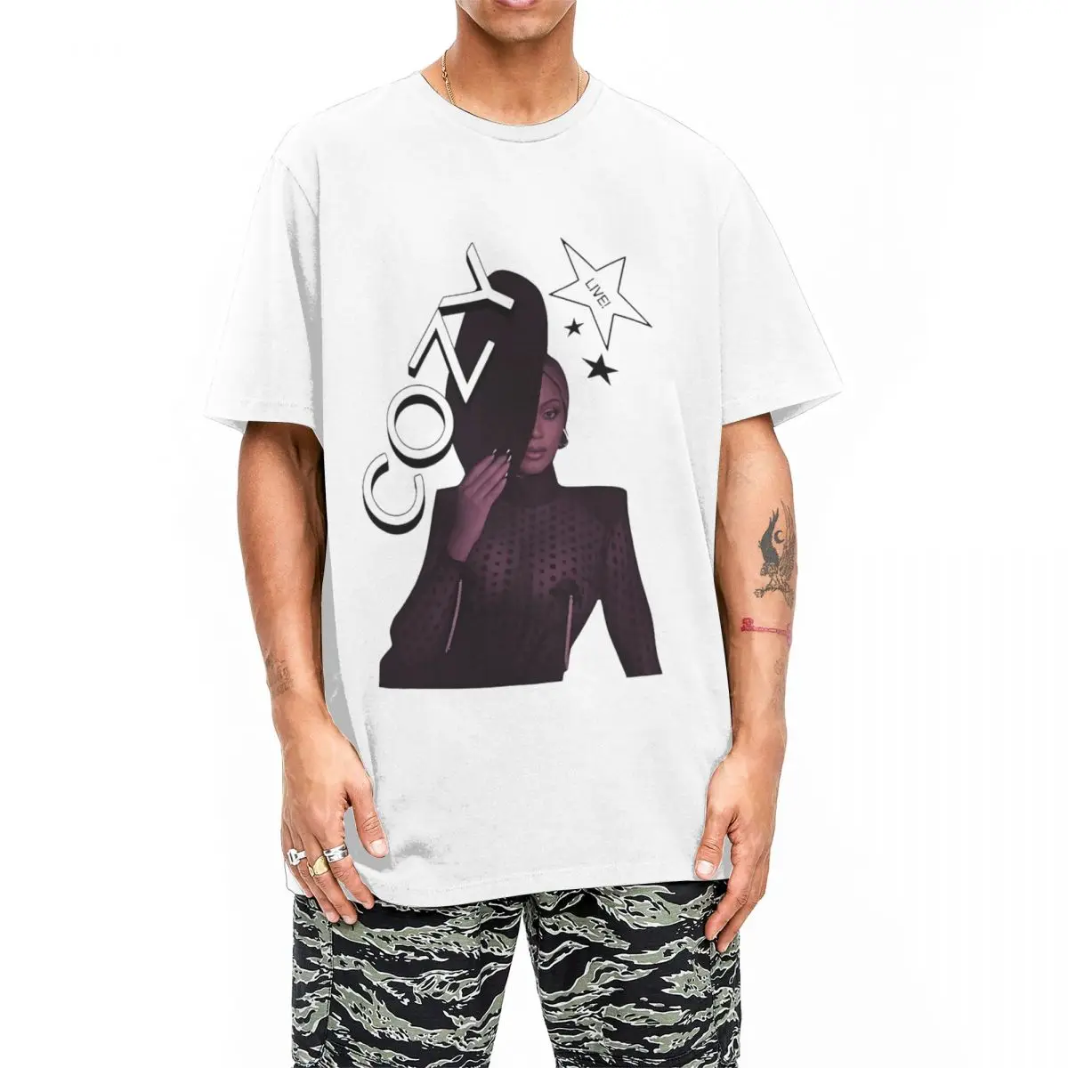 Мужская футболка с коротким рукавом и круглым вырезом из натурального хлопка