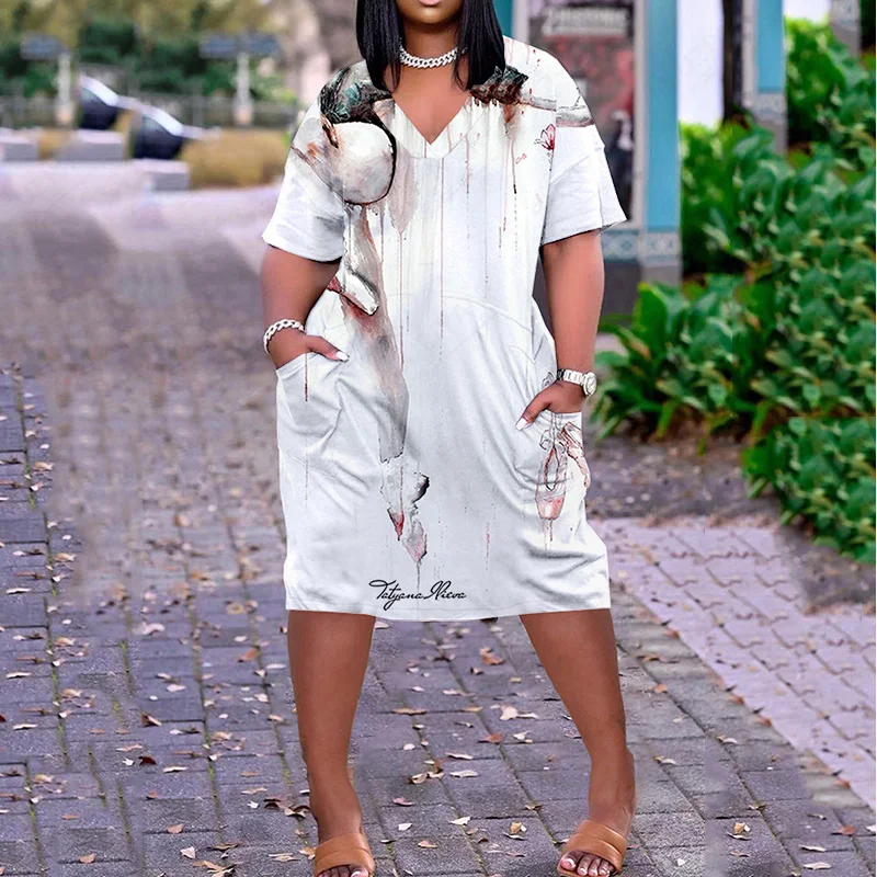 

Женские Длинные костюмы большого размера с V-образным вырезом, сексуальные элегантные женские платья, свободный женский размер, женская оде...