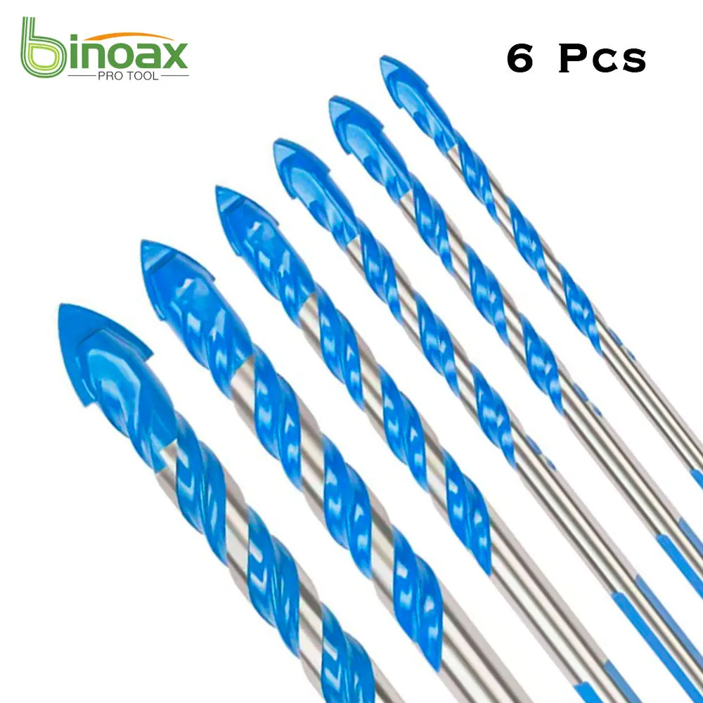 

Binoax 6 шт., набор фрез из нескольких материалов для плитки, бетона, кирпича, стекла, пластика, дерева, камня 4-12 мм