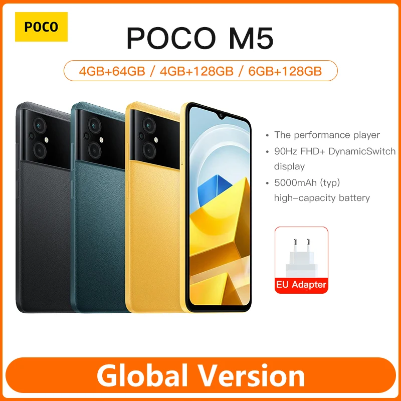 

POCO M5 Global Version 64GB/128GB Smartphone NFC Helio G99 Octa Core 90Hz 6.58" Display 50MP Triple Camera 5000mAh Battery