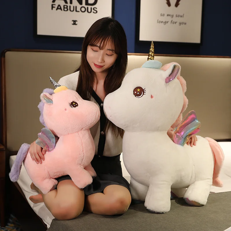 

Cartoon Unicorn Plush Doll Stuffed Animals Soft Cute Angel Unicorn Toy for Kids Baby Sleep Pillow Kawaii Room Decor Girl Gift