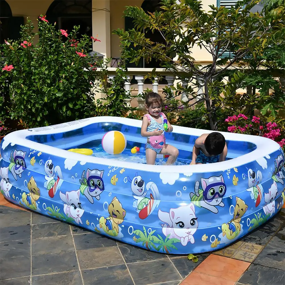 

Надувной бассейн, Семейный детский бассейн для детей, взрослых, малышей, открытый сад, задний двор, прямоугольник