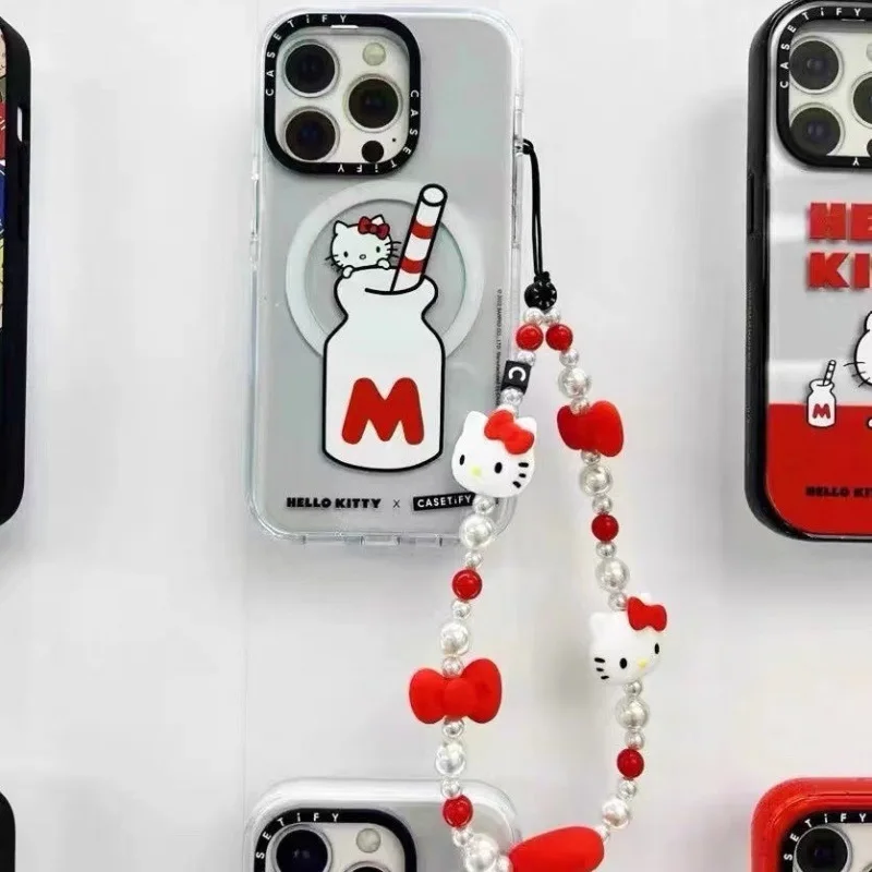 Аниме Sanrio Kawaii ремешок для телефона Hello Kitty анти-потерянный ключей короткая
