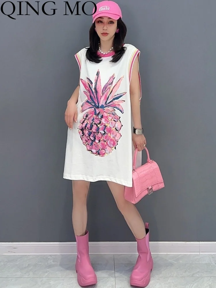 

QING MO 2023 Summer New Korean Style Sleeveless Tank Top Girl One Piece Top Women Black White Reduced Age ZXF2460