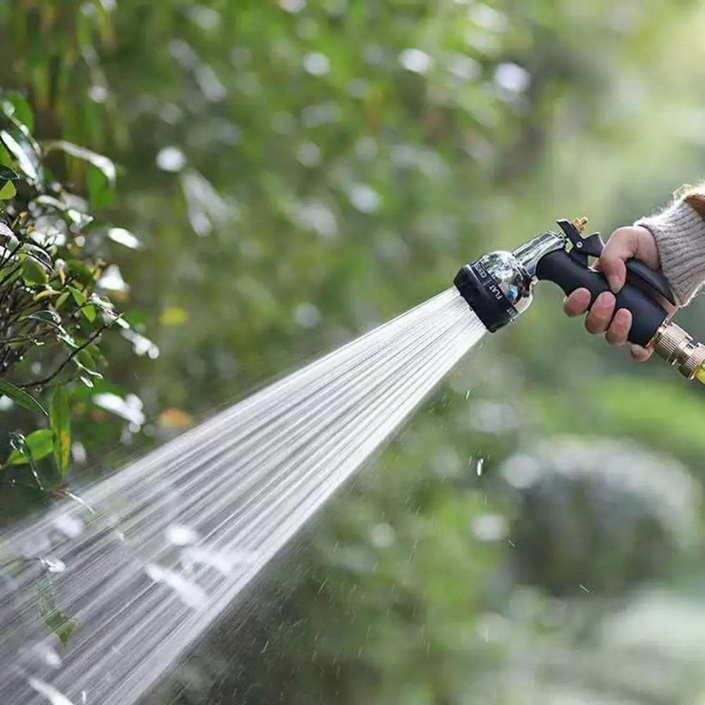 

Practical Hose Spray Nozzle Water Tools Hose Nozzle One Key Press 7 Functions Long Range Water Sprayer 7 Functions