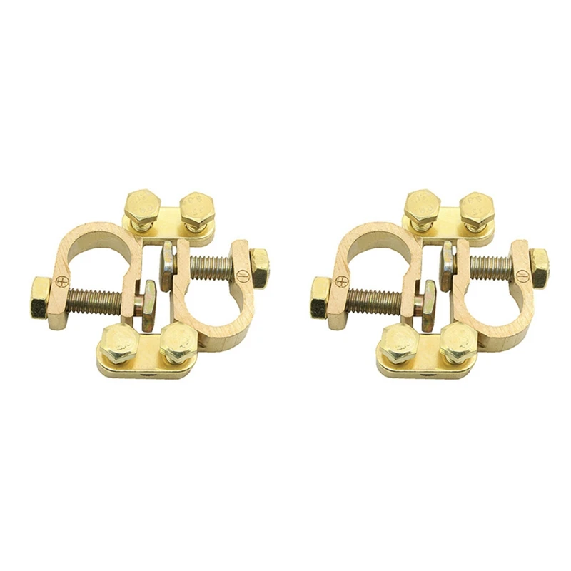 

2 пары автомобильных аккумуляторных клемм, зажим для подключения, положительный отрицательный латунный кабель