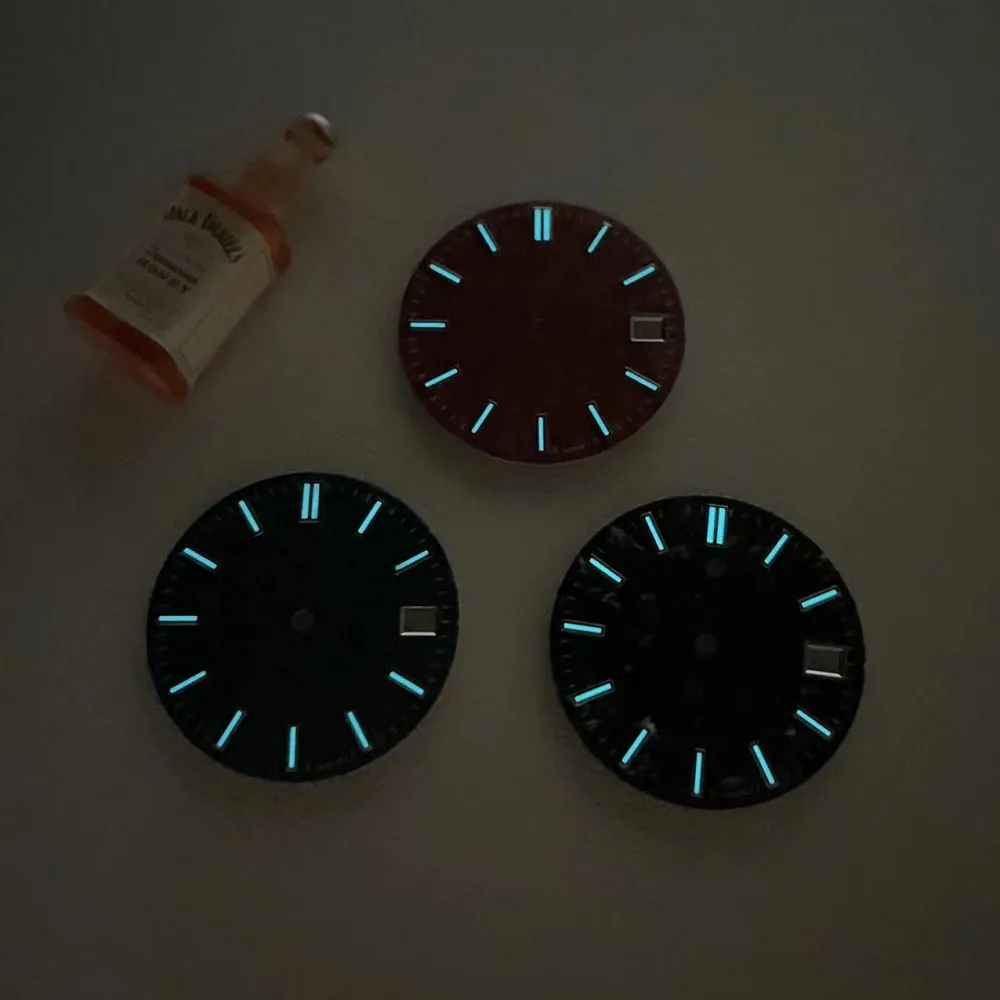 New modified NH35 dial ice blue luminous 28.5mm suitable for NH36/4R35/4R36 movement mechanical watch accessories