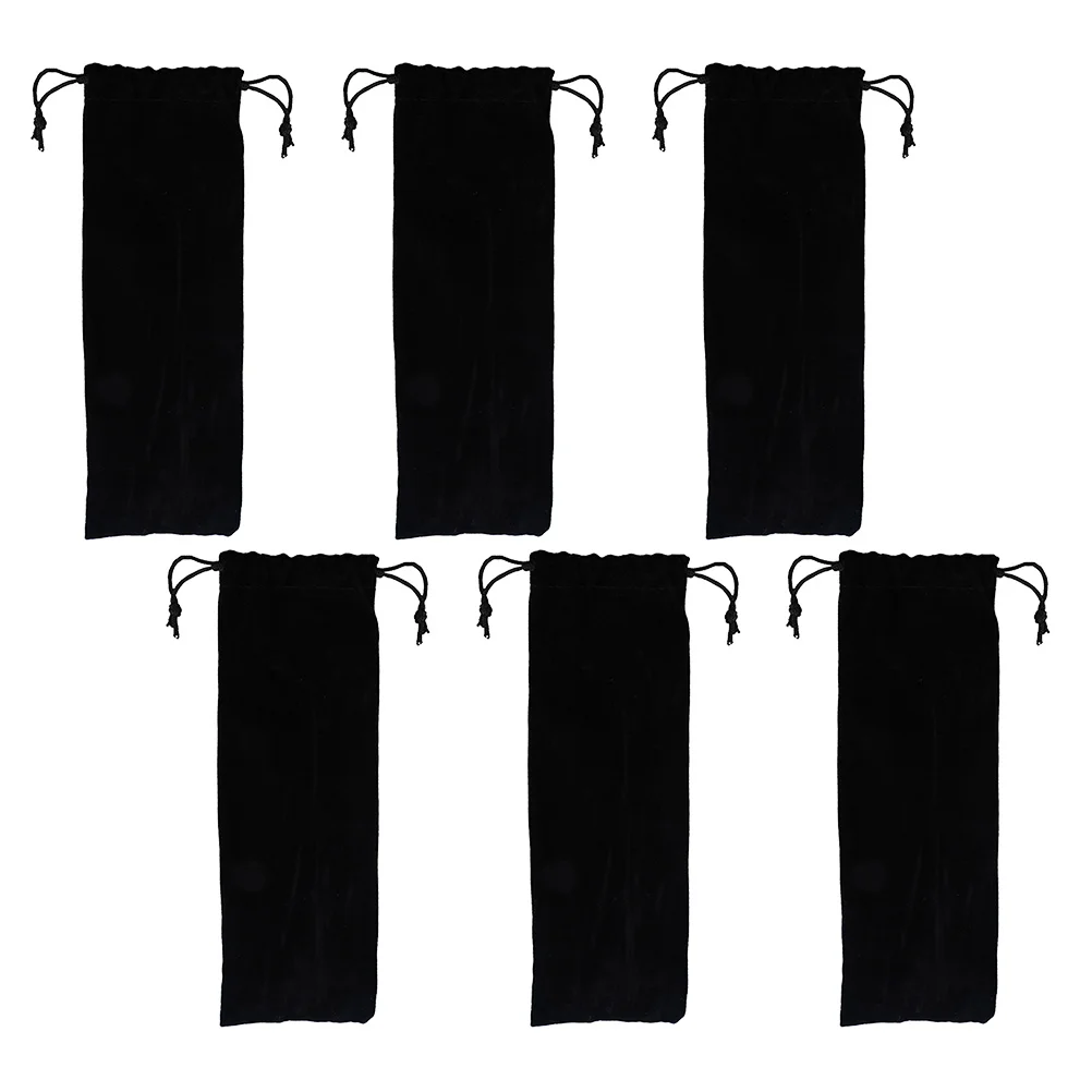 

Suitcase Straw Carrying Reusable Straws Bag Pouch Drinking Storage Black Flannel