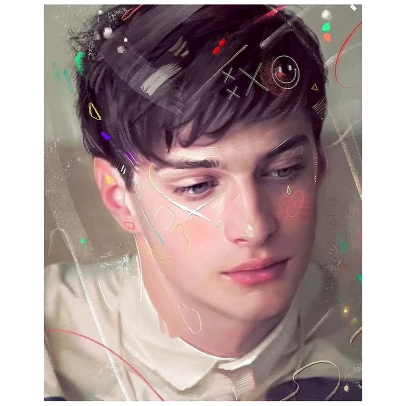 

Алмазная живопись «сделай сам», алмазная вышивка, круглая смола, алмазная вышивка, домашний Настенный декор, 30x40 см, молодой человек