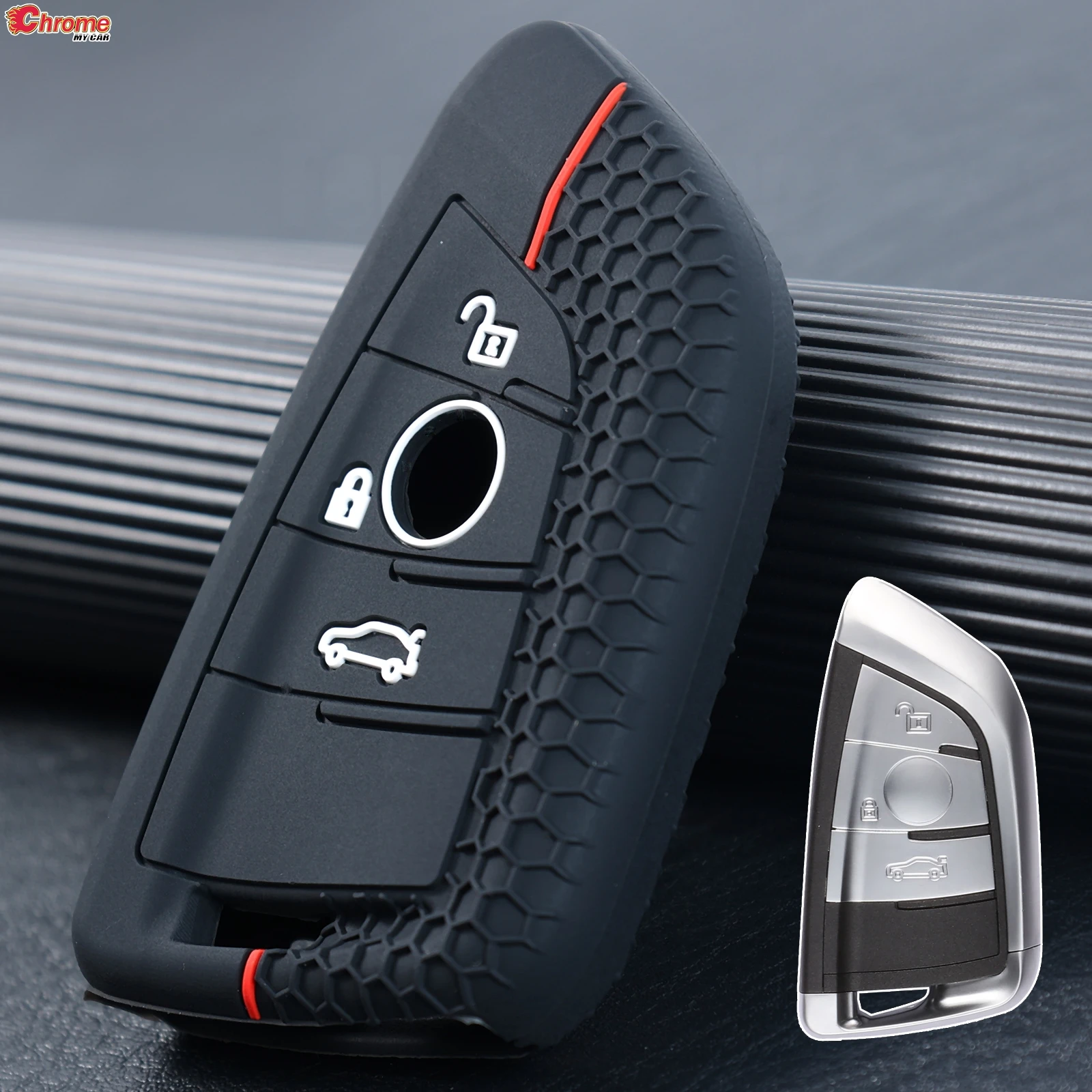 Чехол-держатель для дистанционного ключа с 3-кнопочным силиконовым чехлом BMW 2 3 5 6