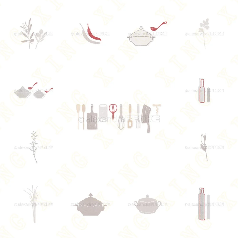 

Metal Cutting Dies DIY Scrapbook Paper Diary Decoration Card Handmade Embossing New Product Olive Branches Kitchen Utensils