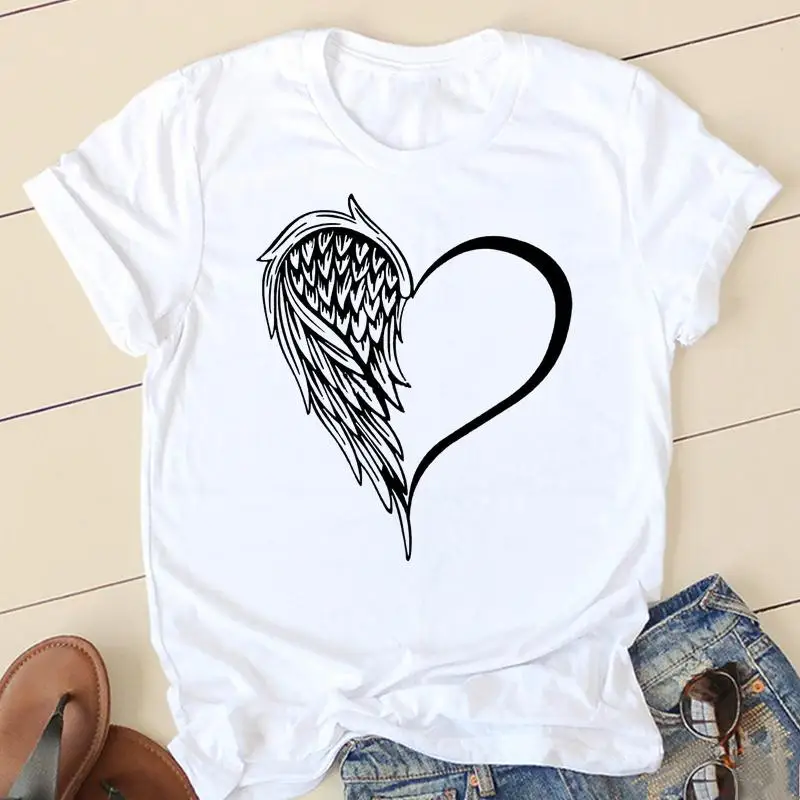 

Женская модная повседневная Милая женская одежда в стиле 90-х, летняя футболка с коротким рукавом и графическим рисунком, женская футболка, о...