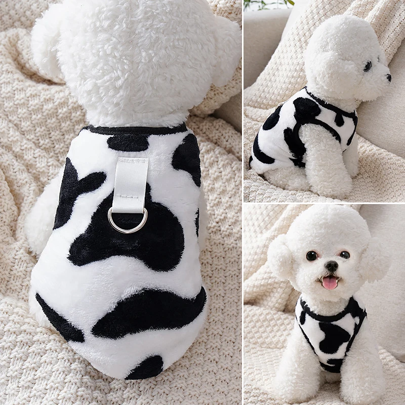 

Soft Flannel Pet Clothes For Small Dogs Autumn and Winter Shirt Puppy Cats Vest Warm Clothing Jacket Towable Coats XS-XXL