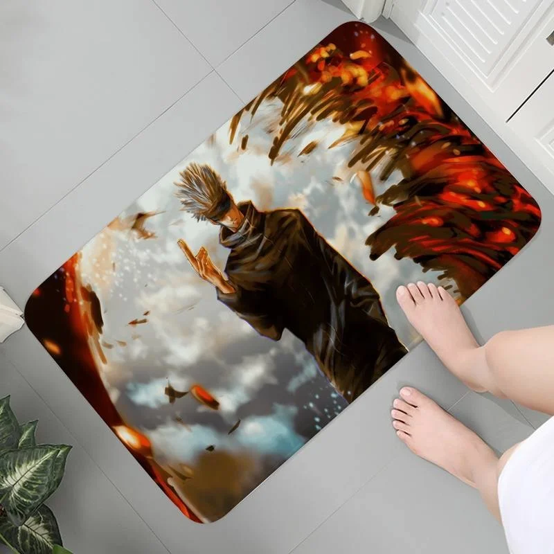 

Flannel Bathroom Carpet Soft Living Room Rug Indoor Hallway Mats Children Crawling Jujutsu Kaisen Room Carpets Lounge Rug