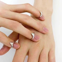simple blade fingertip rings for women silver color nail ring cool knife edge ring for female charm party jewelry accessories