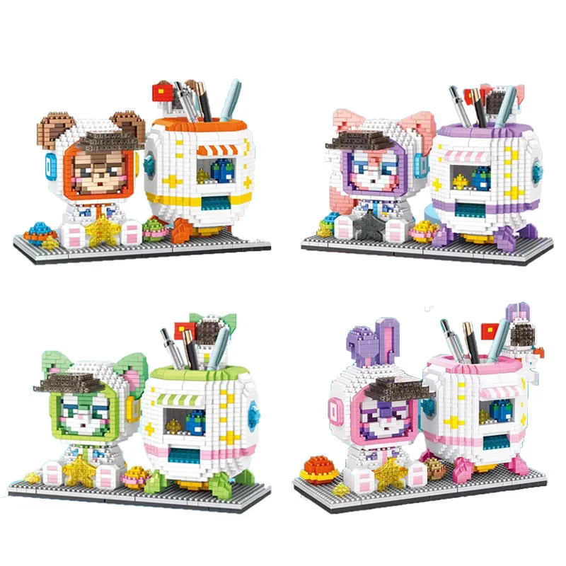 Миниатюрные строительные блоки астронавт, Disney, LinaBell, Stellalou, Duffy, контейнер для ручек, мини-фигурки, игрушки для детей
