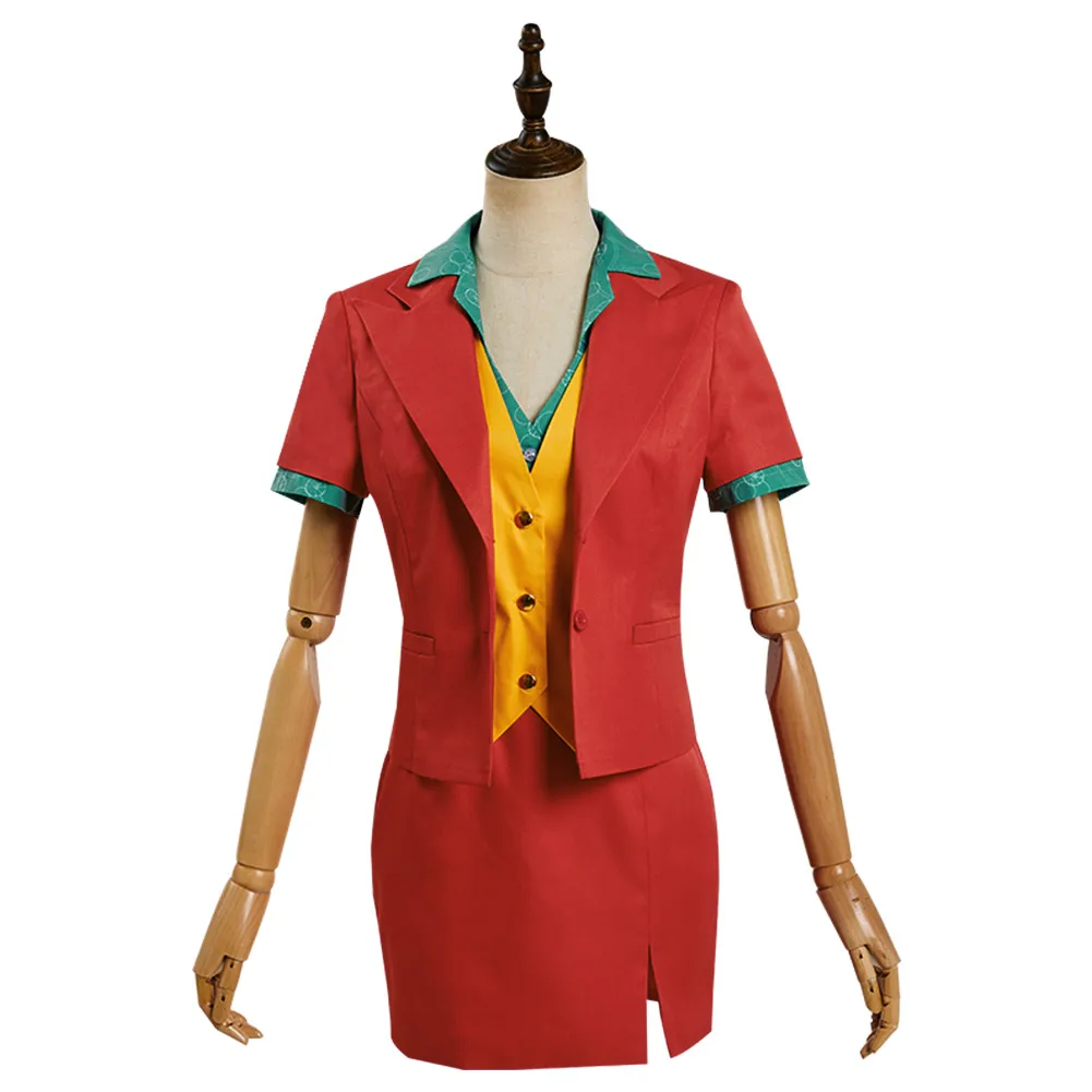 Женский костюм Джокера из фильма 2019 для косплея Офисная женская форма юбка