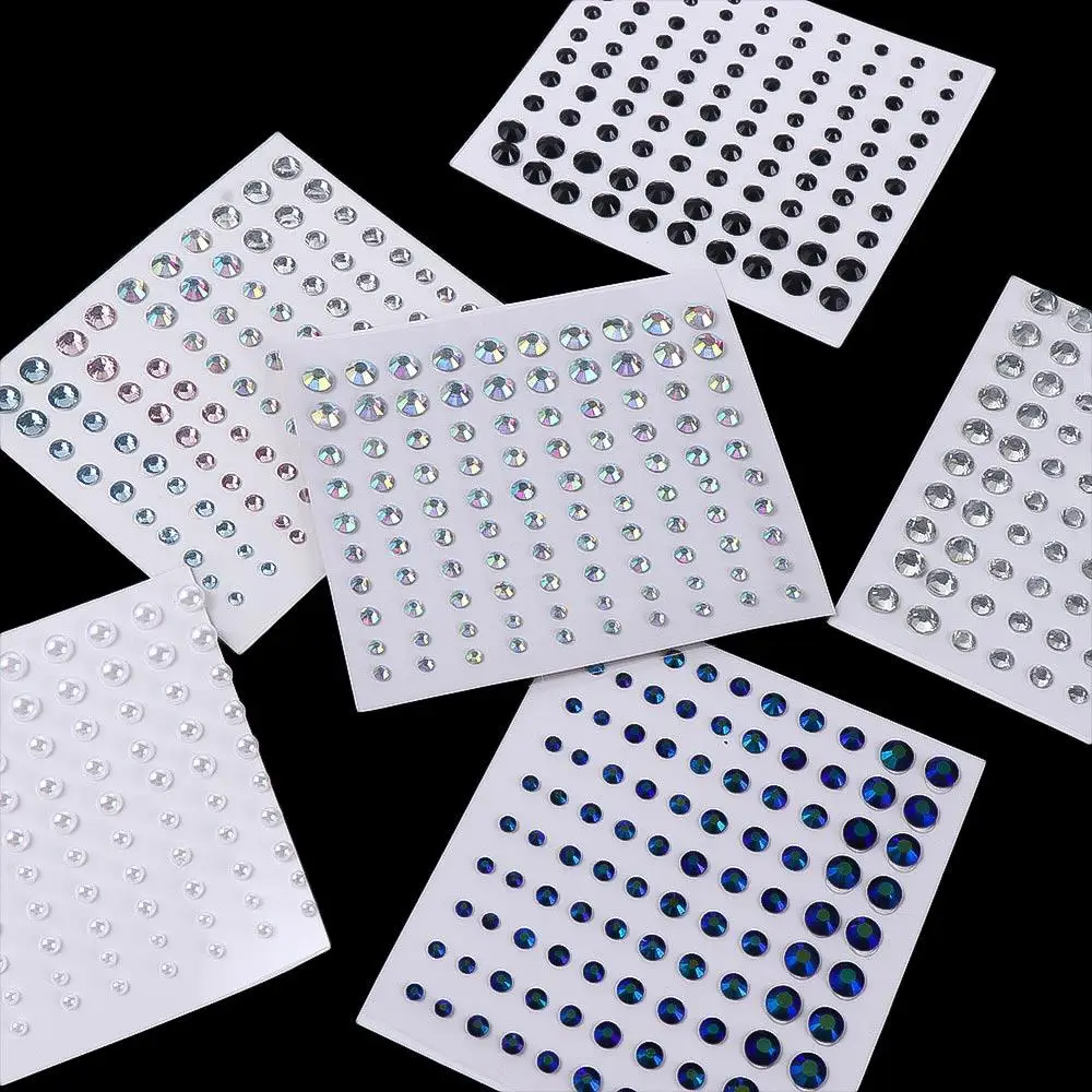 Жемчуг 3D украшения для дизайна ногтей фестиваль макияжа ювелирные наклейки лицо