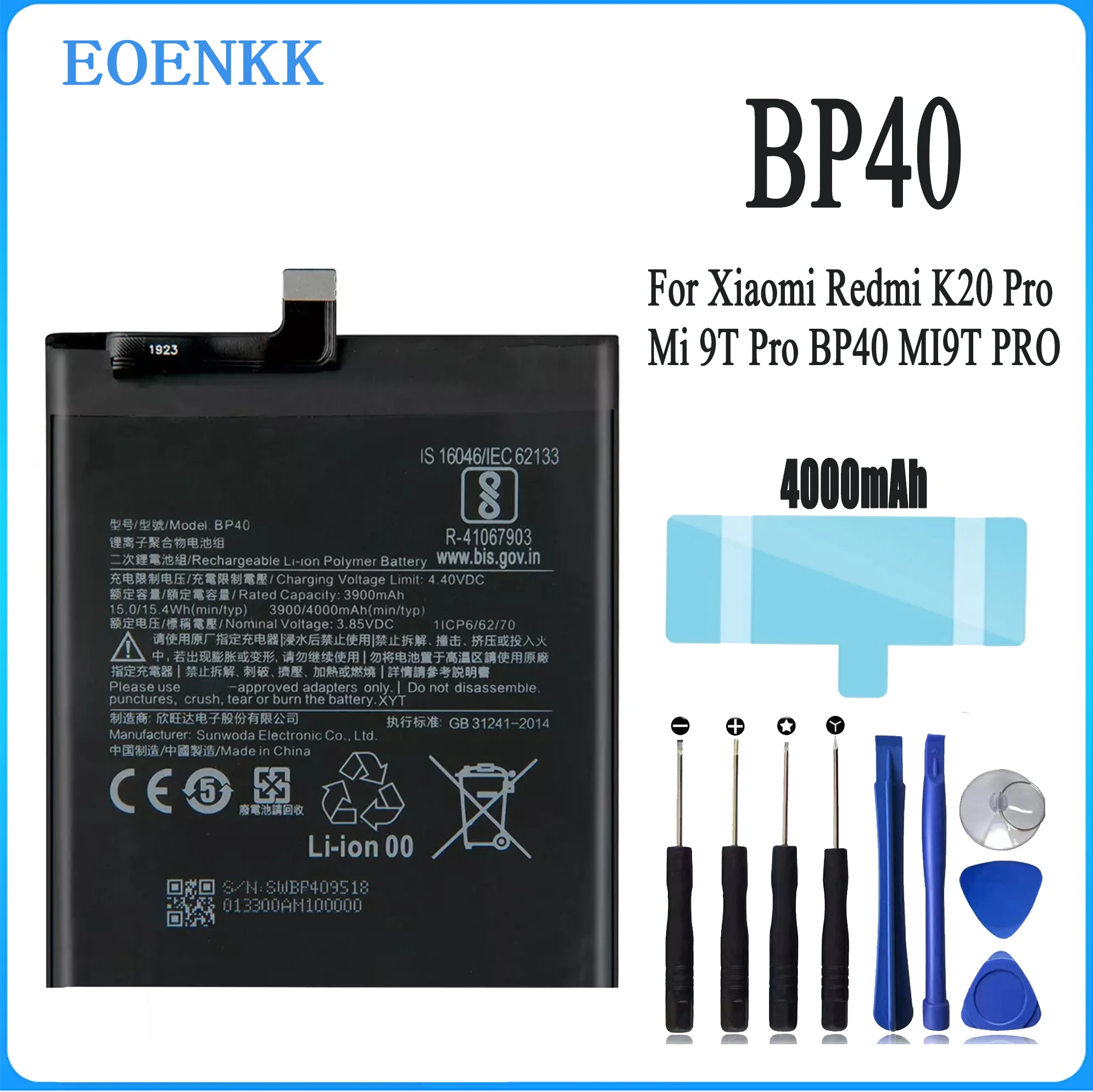 Enlarge BP40 Battery For Xiaomi Redmi K20 Pro / Mi 9T Pro BP40 MI9T PRO Repair Part Original Capacity Mobile Phone Batteries Bateria