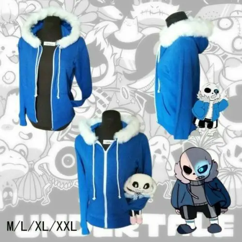 

Голубая толстовка с капюшоном Undertale Sans, зимний свитер, куртка, костюм для косплея