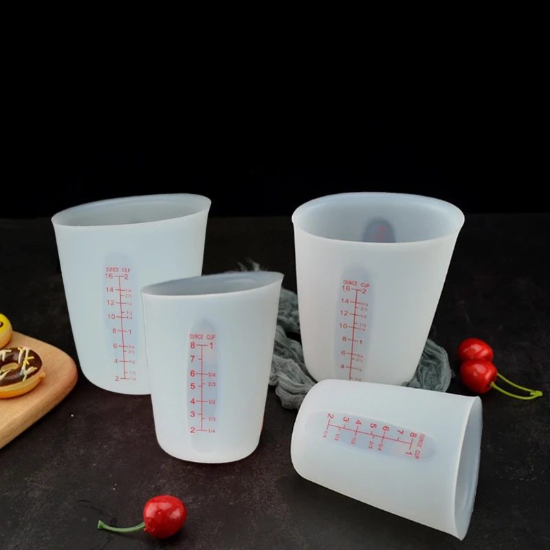 

2-чашечная силиконовая мерная чашка, гибкая чашка для перемешивания и выпечки, подходит для посудомоечной машины, не содержит Бисфенол А, бе...